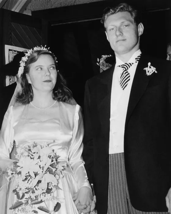 Framed Print : Mr. and Mrs. Alexander McCormick Sturm, just married on Aug. 26, 1944. The bride, Paulina Longworth was the daughter of Alice Roosevelt Longworth