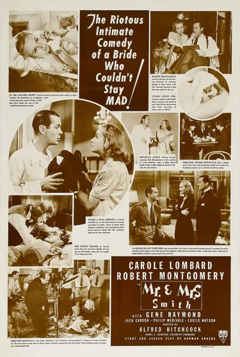 Framed Print : MR. AND MRS. SMITH, center from left: Robert Montgomery, Carole Lombard, 1941 Framed Print : MR. AND MRS. SMITH, center from left: Robert Montgomery, Carole Lombard, 1941