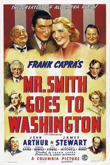 Framed Print : MR. SMITH GOES TO WASHINGTON, US poster, Guy Kibbee, James Stewart, Jean Arthur, Edward Arnold, Claude Rains, Thomas Mitchell, Eugene Pallette, 1939
