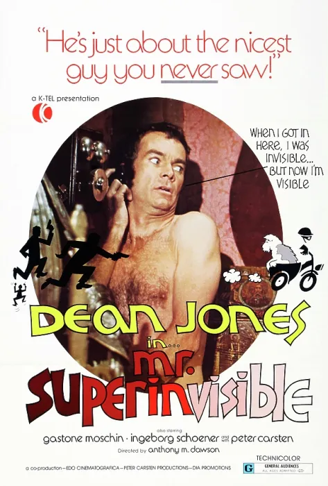 Framed Print : MR. SUPERINVISIBLE, US poster, Dean Jones, 1970 Framed Print : MR. SUPERINVISIBLE, US poster, Dean Jones, 1970
