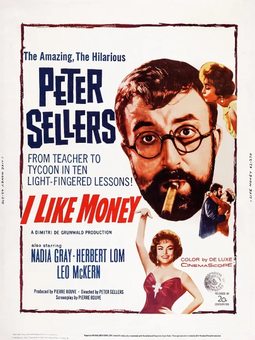 Framed Print : MR. TOPAZE, (aka I LIKE MONEY), US poster art, bottom: Nadia Gray; top: Peter Sellers, Nadia Gray, 1961, TM & Copyright 20th Century Fox Film Corp Framed Print : MR. TOPAZE, (aka I LIKE MONEY), US poster art, bottom: Nadia Gray; top: Peter Sellers, Nadia Gray, 1961, TM & Copyright 20th Century Fox Film Corp