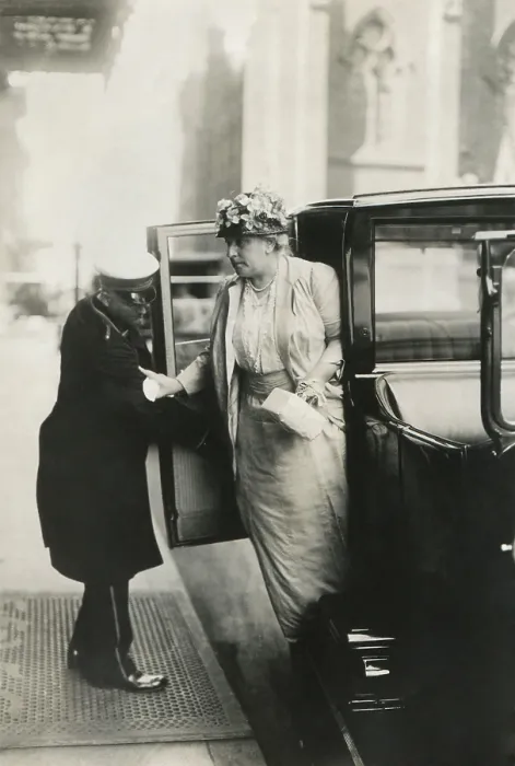 Framed Print : Mrs. Charles Michael Schwab, stepping out of a car with chauffers assistance, Sept. 1915 Framed Print : Mrs. Charles Michael Schwab, stepping out of a car with chauffers assistance, Sept. 1915
