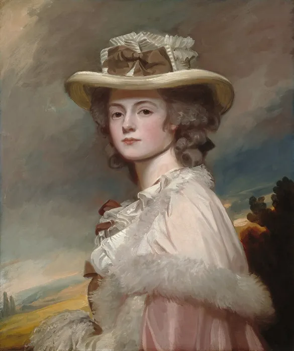 Framed Print : Mrs. Davies Davenport, by George Romney, 1782-84, British painting, oil on canvas