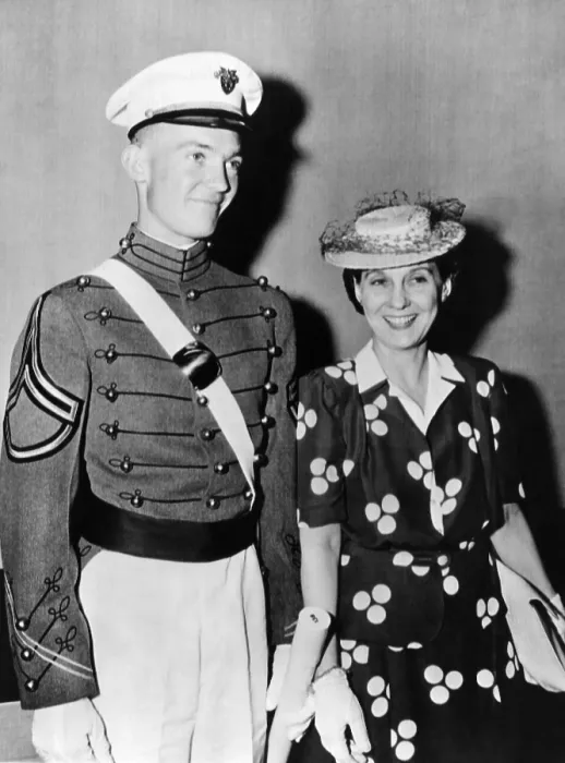 Framed Print : Mrs. Dwight D. Eisenhower smiles proudly with 22 year old John after he graduated from West Point on June 6, 1944