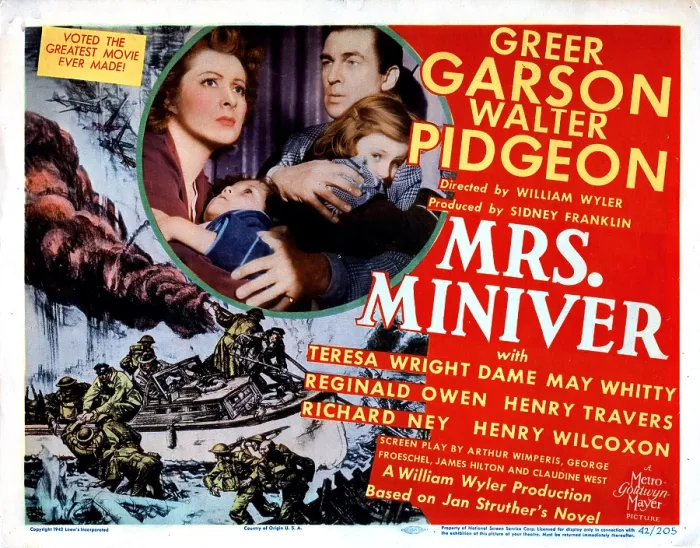 Framed Print : MRS. MINIVER, from left, Greer Garson, Clare Sandars, Walter Pidgeon, 1942