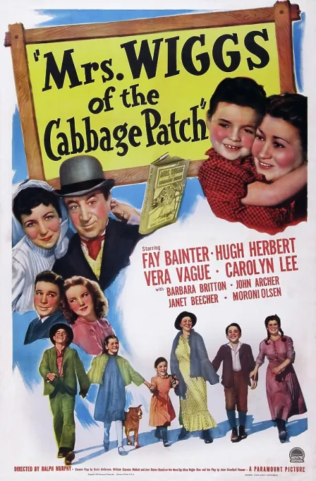 Framed Print : MRS. WIGGS OF THE CABBAGE PATCH, US poster, middle from left: Vera Vague, Hugh Herbert, Carolyn Lee, Fay Bainter, 1942