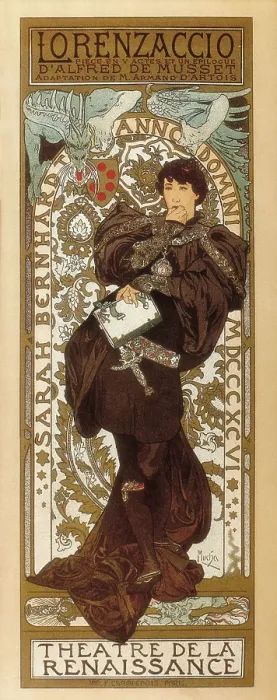 Framed Print : MUCHA, Alphonse Maria (1860-1939). Lorenzaccio. 1896 Framed Print : MUCHA, Alphonse Maria (1860-1939). Lorenzaccio. 1896