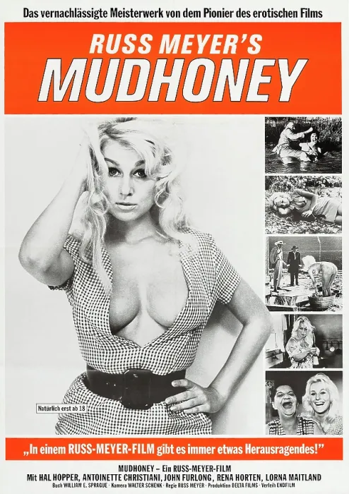 Framed Print : MUDHONEY, German poster, Lorna Maitland, 1965 Framed Print : MUDHONEY, German poster, Lorna Maitland, 1965