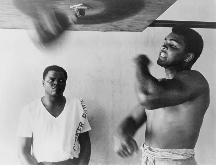 Framed Print : Muhammad Ali, works out on light bag in Miami, Florida. 1965 Framed Print : Muhammad Ali, works out on light bag in Miami, Florida. 1965