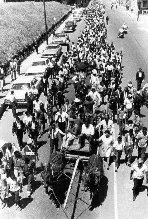 Framed Print : A mule-drawn farm wagon leads a poor people's march in Memphis, Tennessee, May 1968. Courtesy: CSU Archives / Everett Collection