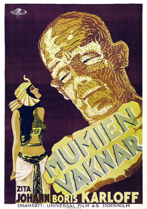 Framed Print : THE MUMMY, (aka MUMIEN VAKNAR), Swedish poster art, Boris Karloff, 1932