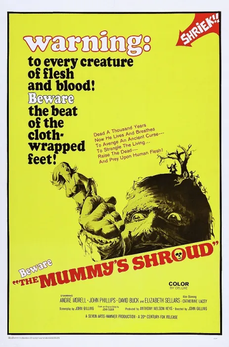 Framed Print : THE MUMMY'S SHROUD, poster art, 1967
