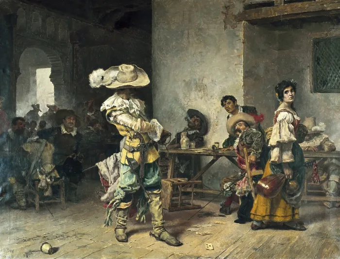 Framed Print : MUnOZ i DEGRAIN, Antoni (1841-1924). Boastful in a guesthouse. 1881. Oil on canvas. SPAIN. Granada. Museums of Fine Arts of Granada Framed Print : MUnOZ i DEGRAIN, Antoni (1841-1924). Boastful in a guesthouse. 1881. Oil on canvas. SPAIN. Granada. Museums of Fine Arts of Granada
