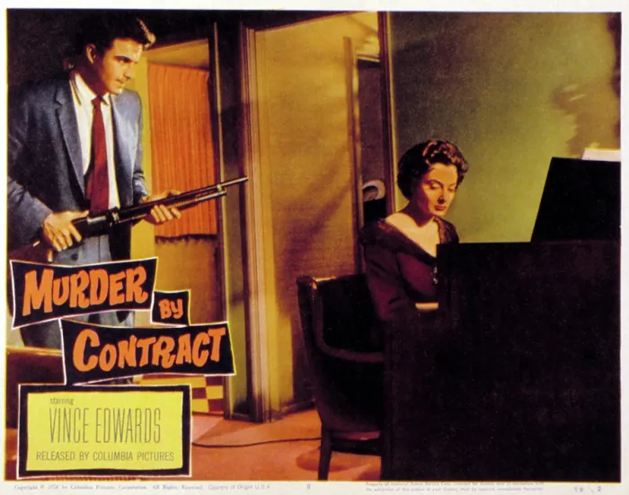 Framed Print : MURDER BY CONTRACT, Vince Edwards, Caprice Toriel, 1958