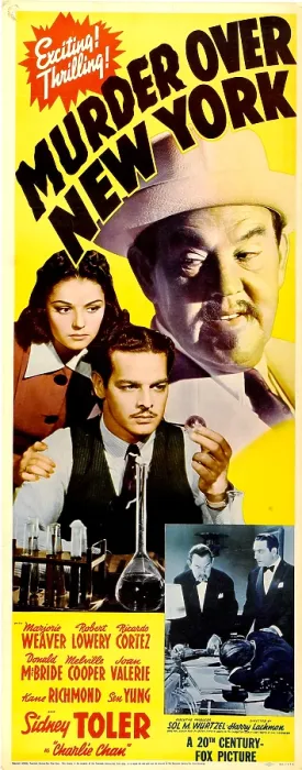 Framed Print : MURDER OVER NEW YORK, top clockwise from left: Marjorie Weaver, Sidney Toler, Robert Lowery, inset from left: Sidney Toler, Ricardo Cortez, 1940