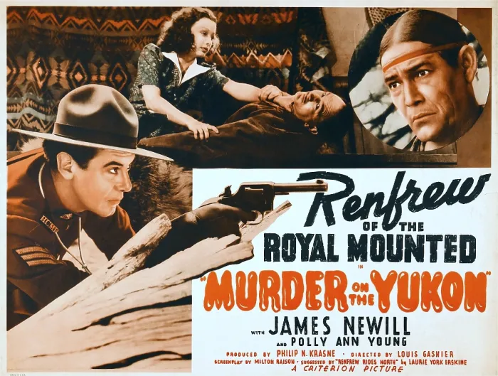 Framed Print : MURDER ON THE YUKON, from left: James Newill, Polly Ann Young, top right: Chief Thundercloud, 1940 Framed Print : MURDER ON THE YUKON, from left: James Newill, Polly Ann Young, top right: Chief Thundercloud, 1940