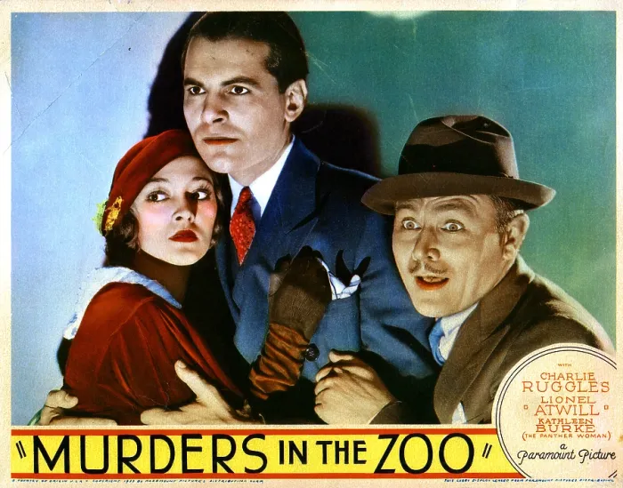 Framed Print : MURDERS IN THE ZOO, from left, Kathleen Burke, John Lodge, Charles Ruggles, 1933