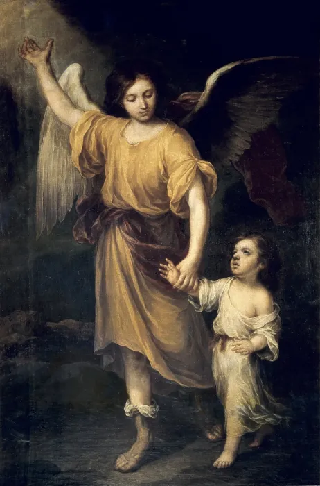 Framed Print : MURILLO, Bartolom Esteban (1617-1682). The Guardian Angel. c. 1665. SPAIN. Sevilla. Cathedral. Baroque art. Oil on canvas. AISA / Everett Collection**US SALES ONLY**