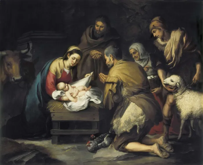 Framed Print : MURILLO, Bartolom Esteban (1617-1682). The Adoration of the Shepherds. 1655. Baroque art. Oil on canvas. SPAIN. Madrid. Prado Museum. AISA / Everett Collection**US SALES ONLY** Framed Print : MURILLO, Bartolom Esteban (1617-1682). The Adoration of the Shepherds. 1655. Baroque art. Oil on canvas. SPAIN. Madrid. Prado Museum. AISA / Everett Collection**US SALES ONLY**