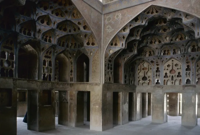 Framed Print : Music Room in the Ali Qapu Palace, XVII Century, mixed technique - Detail