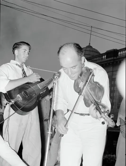 Framed Print : Musicians in Cajun band contest, National Rice Festival, Crowley, Louisiana. Most of the music was of the folk variety accompanied by singing, October 1938