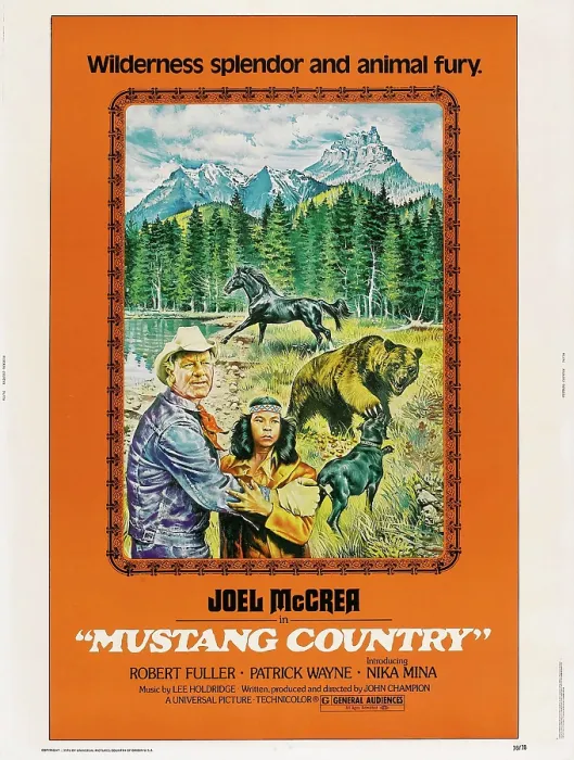 Framed Print : MUSTANG COUNTRY, US poster, from left: Joel McCrea, Nika Mina, 1976 Framed Print : MUSTANG COUNTRY, US poster, from left: Joel McCrea, Nika Mina, 1976