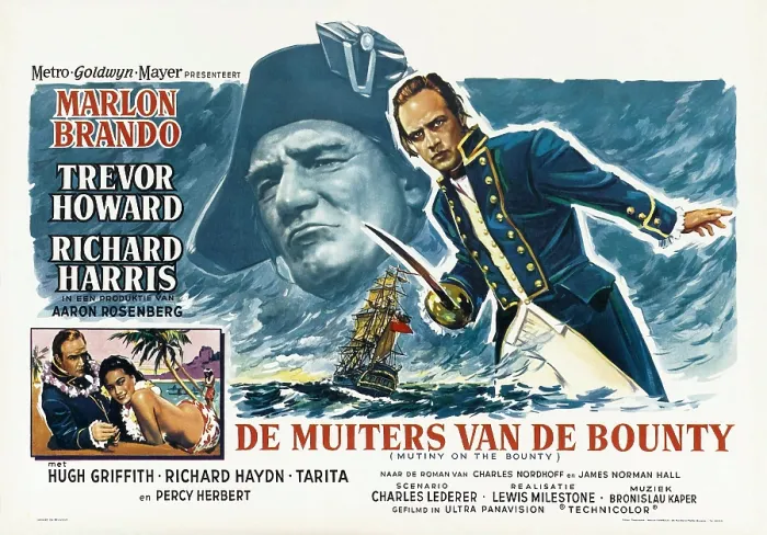 Framed Print : MUTINY ON THE BOUNTY, aka DE MUITERS VAN DE BOUNTY), bottom from left: Marlon Brando, Tarita, center front to rear: Marlon Brando, Trevor Howard, 1962 Framed Print : MUTINY ON THE BOUNTY, aka DE MUITERS VAN DE BOUNTY), bottom from left: Marlon Brando, Tarita, center front to rear: Marlon Brando, Trevor Howard, 1962