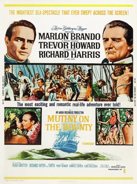 Framed Print : MUTINY ON THE BOUNTY, US poster art, top from left: Marlon Brando, Trevor Howard, 1962 Framed Print : MUTINY ON THE BOUNTY, US poster art, top from left: Marlon Brando, Trevor Howard, 1962