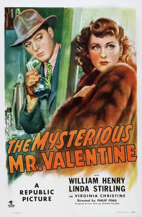 Framed Print : THE MYSTERIOUS MR. VALENTINE, US poster art, from left: William Henry, Linda Stirling, 1946 Framed Print : THE MYSTERIOUS MR. VALENTINE, US poster art, from left: William Henry, Linda Stirling, 1946