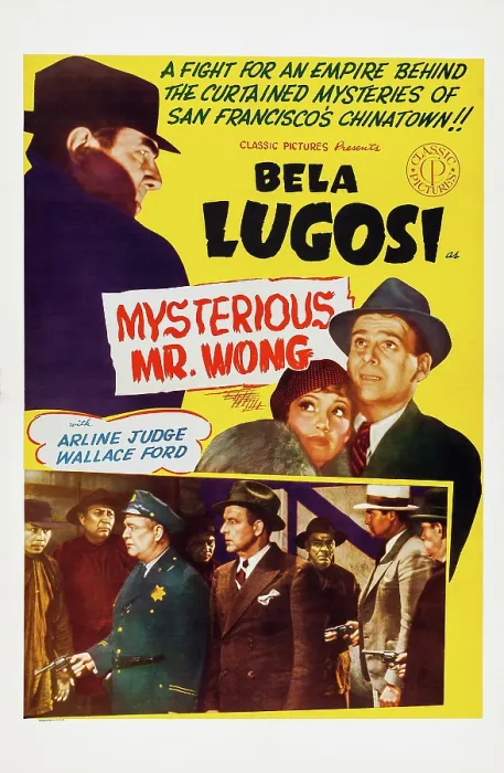 Framed Print : THE MYSTERIOUS MR. WONG, US poster art, top from left: Bela Lugosi, Arline Judge, Wallace Ford, 1934