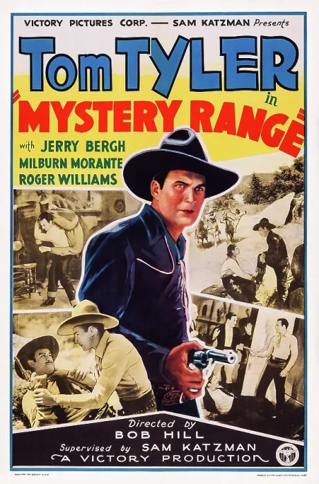 Framed Print : MYSTERY RANGE, US poster art, center: Tom Tyler, 1937