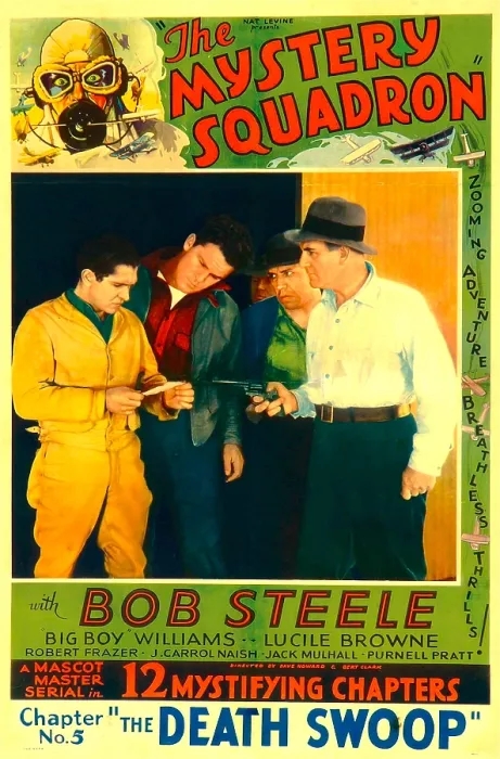 Framed Print : THE MYSTERY SQUADRON, left: Bob Steele in Chapter No. 5: The Death Swoop, 1933