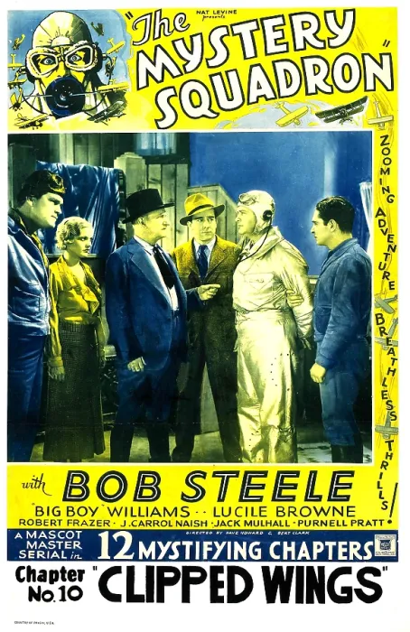 Framed Print : THE MYSTERY SQUADRON, second from left: Lucile Browne, far right: Bob Steele in Chapter No. 10: Clipped Wings, 1933 Framed Print : THE MYSTERY SQUADRON, second from left: Lucile Browne, far right: Bob Steele in Chapter No. 10: Clipped Wings, 1933