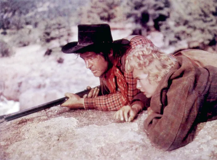 Framed Print : THE NAKED SPUR, Robert Ryan, Janet Leigh, 1953 Framed Print : THE NAKED SPUR, Robert Ryan, Janet Leigh, 1953