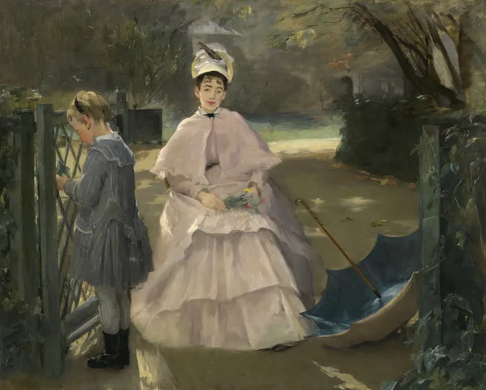 Framed Print : Nanny and Child, by Eva Gonzales, 1877-78, French impressionist painting, oil on canvas. Gonzales was the only formal pupil taught by Manet