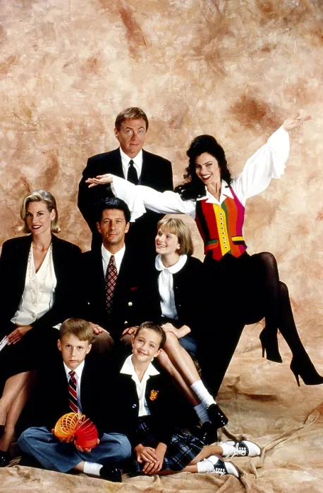 Framed Print : THE NANNY, front, from left, Benjamin Salisbury, Madeline Zima, center, from left, Lauren Lane, Charles Shaughnessy, Nicholle Tom, back, from left, Daniel Davis, Fran Drescher Framed Print : THE NANNY, front, from left, Benjamin Salisbury, Madeline Zima, center, from left, Lauren Lane, Charles Shaughnessy, Nicholle Tom, back, from left, Daniel Davis, Fran Drescher