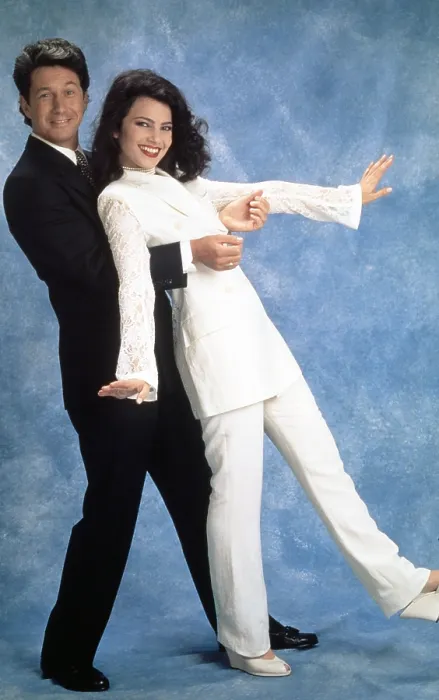 Framed Print : THE NANNY, from left, Charles Shaughnessy, Fran Drescher, 1993-99