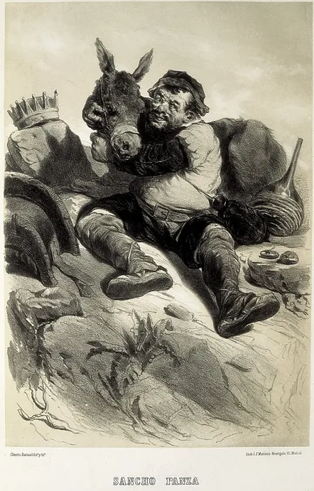 Framed Print : NANTEUIL, Celestn (1813-1873). Sancho Panza. 1856. Litography. SPAIN. Madrid. National Library. AISA / Everett Collection**US SALES ONLY**
