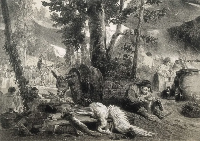 Framed Print : NANTEUIL, Celestn (1813-1873). The Wedding of Camacho. 1856. Litography. SPAIN. Madrid. National Library. AISA / Everett Collection**US SALES ONLY**
