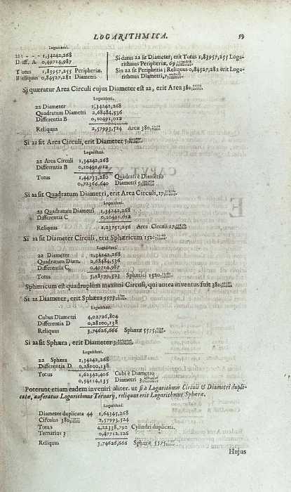 Framed Print : Napier, John (1550-1617). Page of 'Arithmetica logarithmica'. FRANCE. Paris. National Library. AISA / Everett Collection**US SALES ONLY**