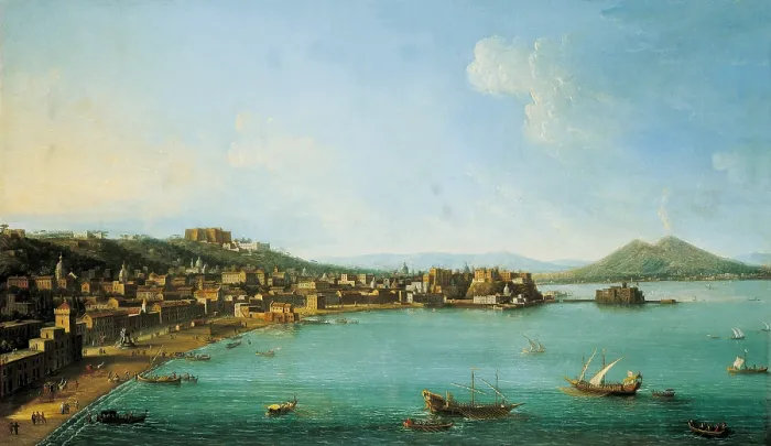 Framed Print : Naples from the West (Napoli da Occidente), by Antonio Joli, 18th Century, oil on canvas - Whole artwork view