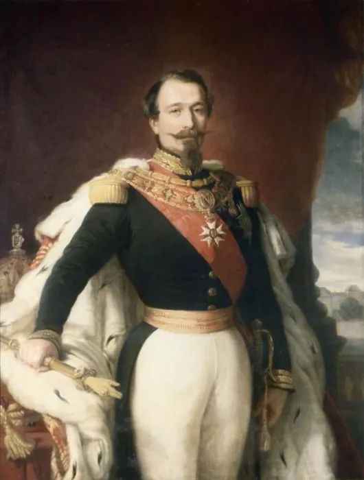 Framed Print : Napoleon the Third, Eperor of France (Napolon III, empereur des Franais), after Franz Xaver Winterhalter, 19th Century, oil on canvas, 131 x 100 cm - France, Paris, Army Museum