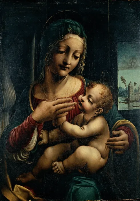 Framed Print : Napoletano Francesco, Madonna and Child, 1501, 15th Century, oil on poplar panel, Italy, Lombardy, Milan, Brera Art Gallery