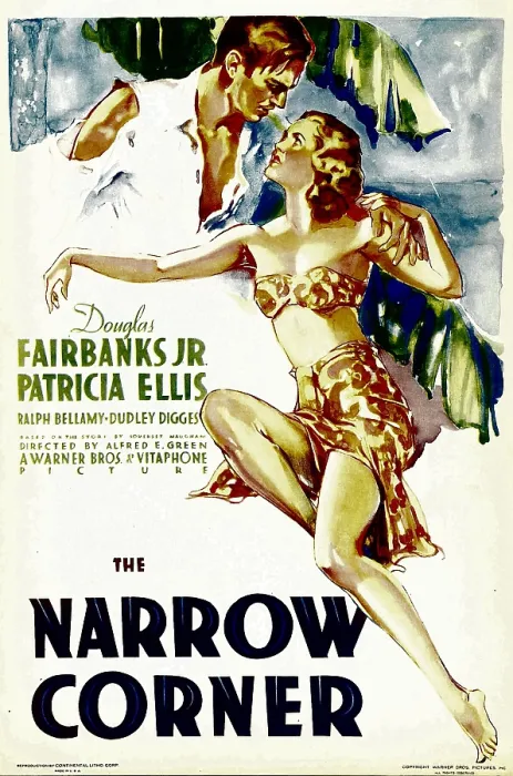 Framed Print : THE NARROW CORNER, from left: Douglas Fairbanks Jr. Patricia Ellis on midget window card, 1933