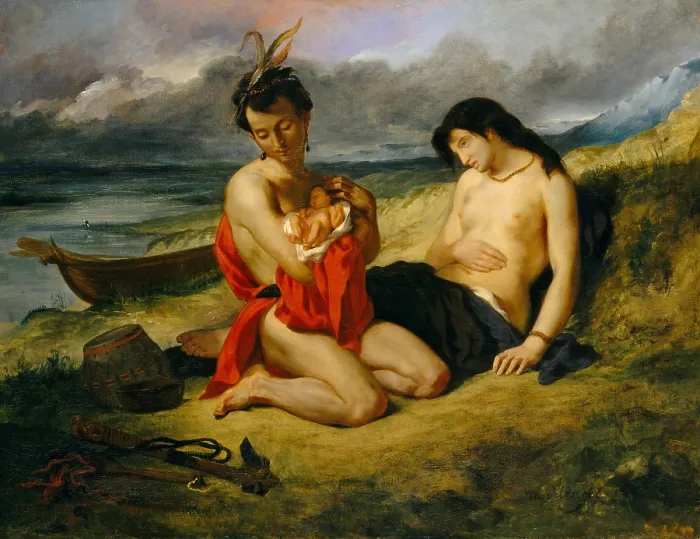 Framed Print : THE NATCHEZ, by Eugene Delacroix, 1823-35, French painting, oil on canvas