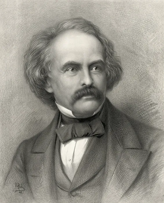 Framed Print : Nathaniel Hawthorne (1804-64) American novelist who wrote 'the Scarlett Letter, ' and 'The House of the Seven Gables.'