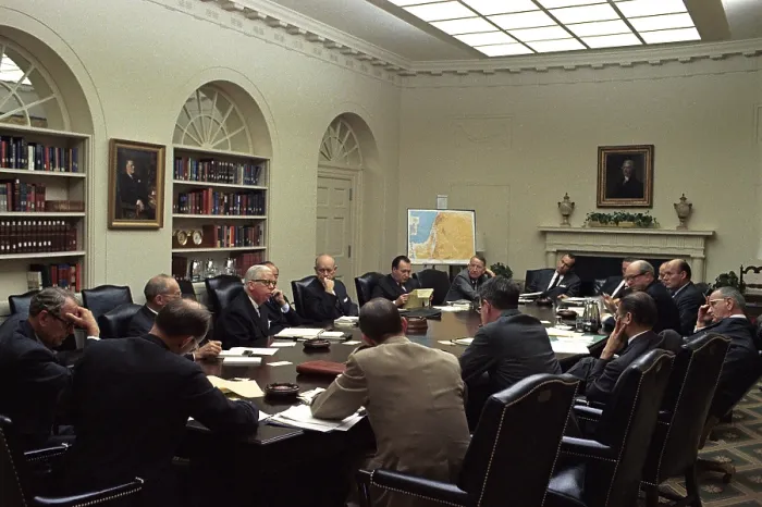 Framed Print : National Security Council Meeting during the Six Day War between Israel and Arab states of Egypt, Jordan and Syria Framed Print : National Security Council Meeting during the Six Day War between Israel and Arab states of Egypt, Jordan and Syria