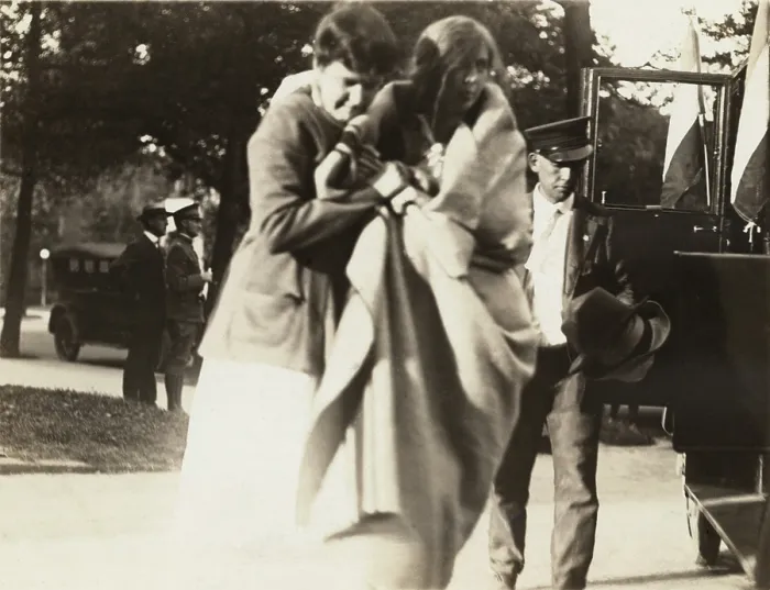 Framed Print : National Woman's Party activist, Kate Heffelfinger, wrapped in blanket, is supported after release the Washington, D.C Framed Print : National Woman's Party activist, Kate Heffelfinger, wrapped in blanket, is supported after release the Washington, D.C
