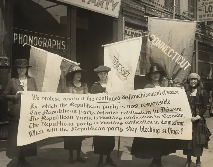 Framed Print : National Women's Party members picketing the Republican convention, Chicago, June 1920 Framed Print : National Women's Party members picketing the Republican convention, Chicago, June 1920