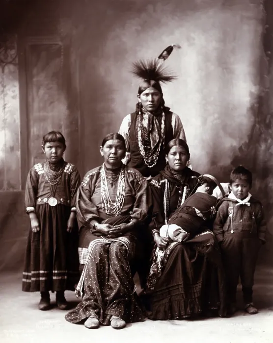 Framed Print : Native American family, original title: Sauk Indian family, photograph by Frank A. Rinehart, 1899 Framed Print : Native American family, original title: Sauk Indian family, photograph by Frank A. Rinehart, 1899